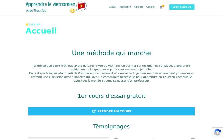 Screenshot of apprendrelevietnamien.com