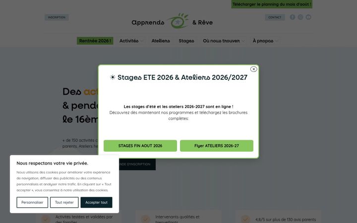 Skærmbillede af apprends-et-reve.fr