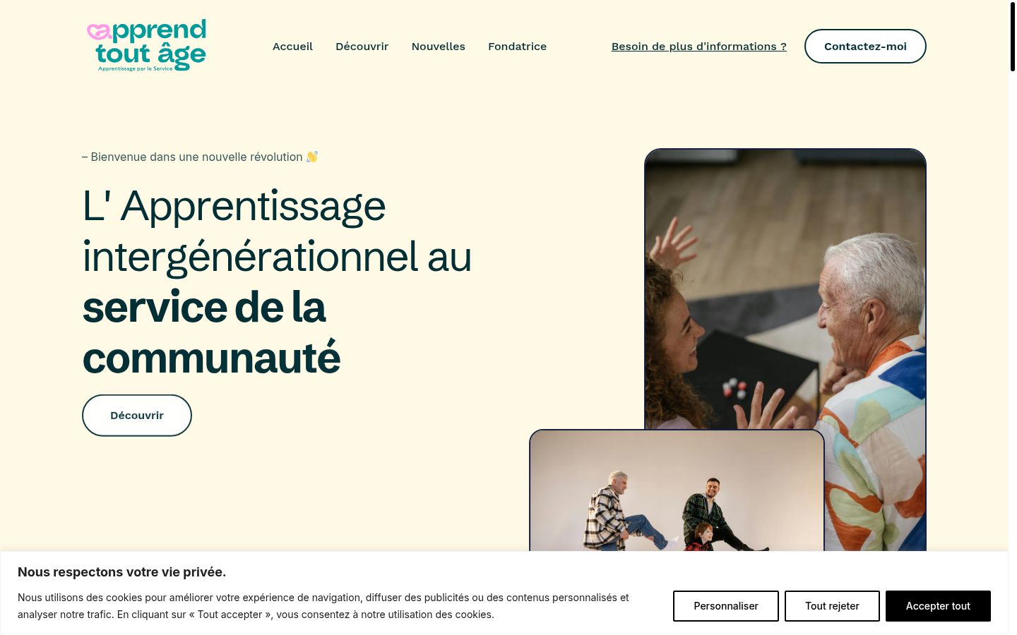 Screenshot del banner di consenso mostrato prima di qualsiasi interazione