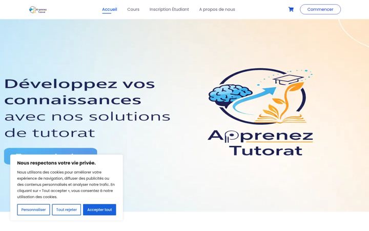 Kuvakaappaus sivustosta apprenez-tutorat.com