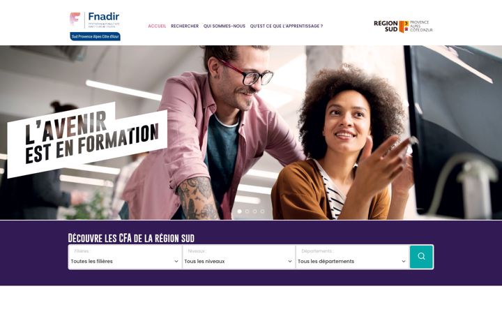 Screenshot of apprentissage-sud.fr
