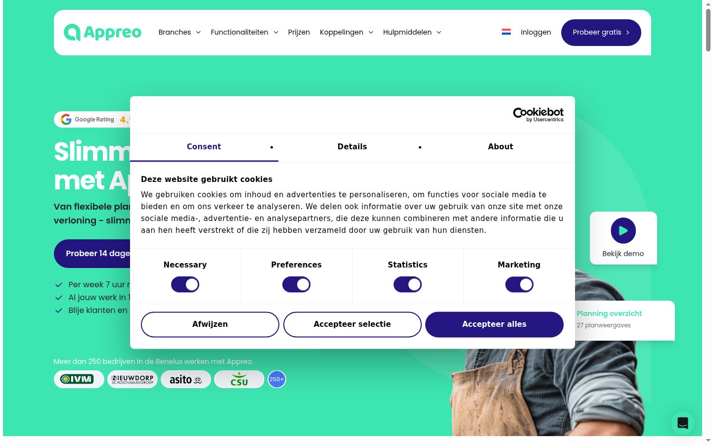 Snímka obrazovky banera súhlasu zobrazeného pred akoukoľvek interakciou