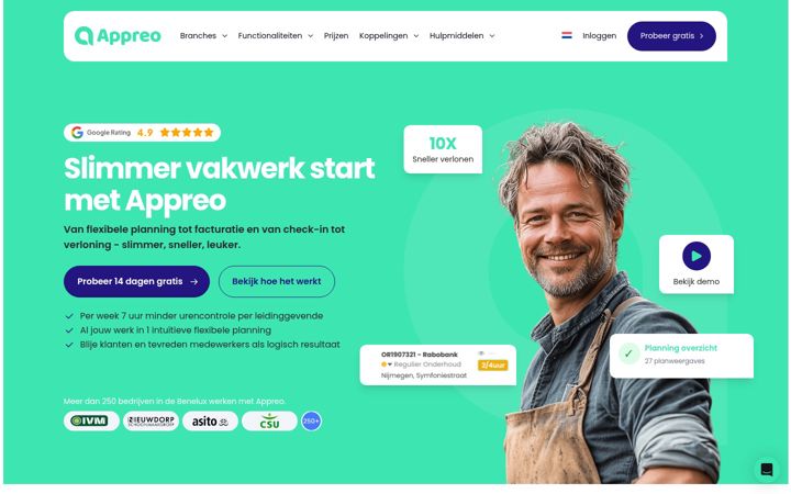 Screenshot of appreo.nl