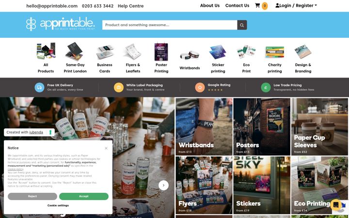 Screenshot of apprintable.com