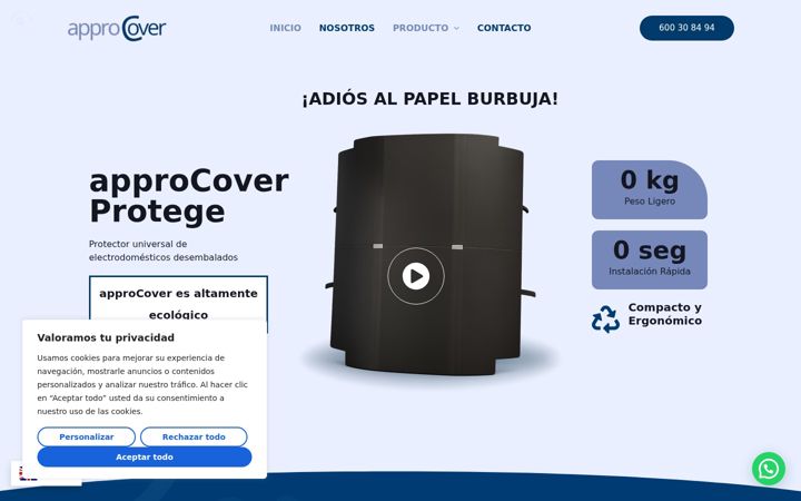 Kuvakaappaus sivustosta approcover.com