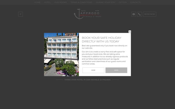 Ekrano kopija approdohotel.it