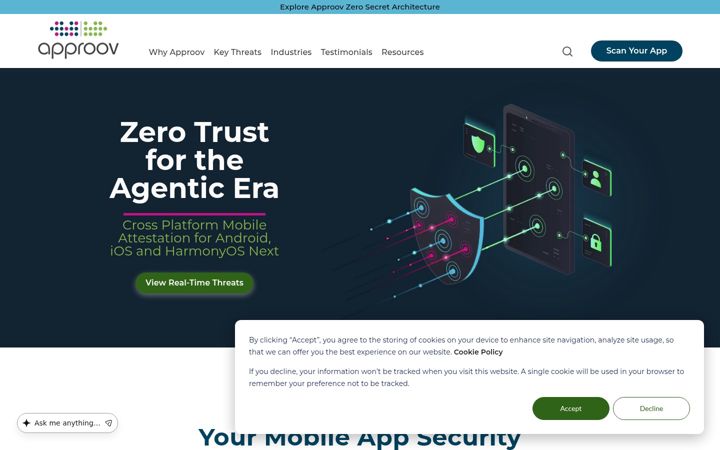 Screenshot di approov.io