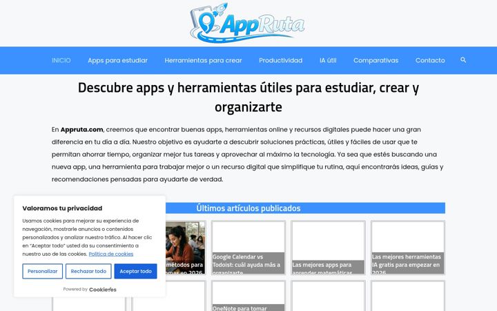 Screenshot of appruta.com