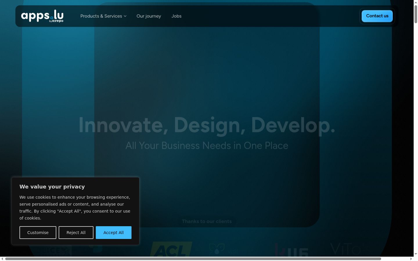 Screenshot of the consent banner shown before any interaction
