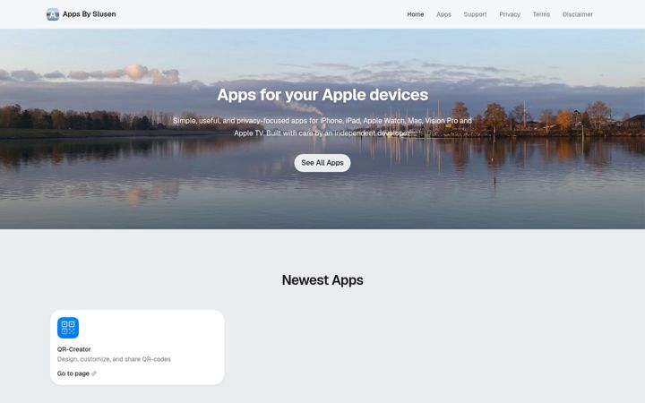 Screenshot of appsbyslusen.com