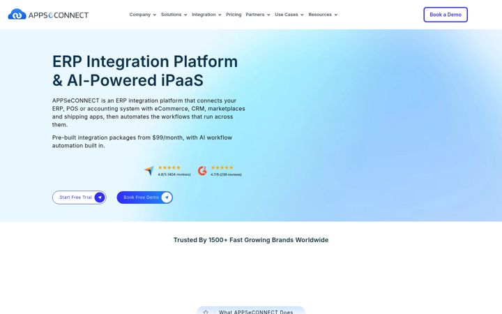 Screenshot of appseconnect.com