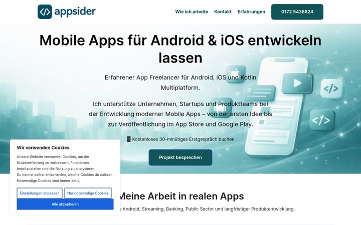 Screenshot of appsider.de