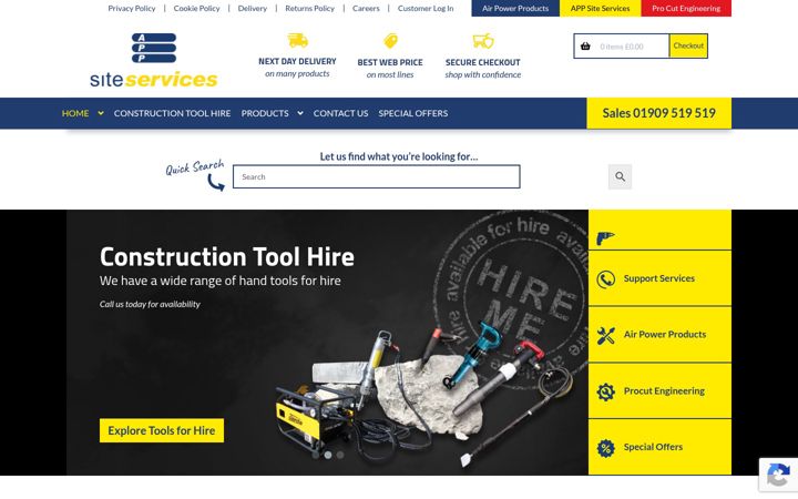 Snímek obrazovky appsiteservices.co.uk