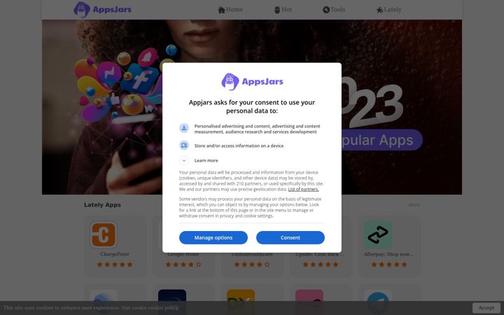 Screenshot of appsjars.com