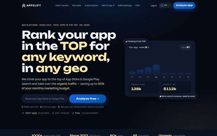 Screenshot of appslift.com