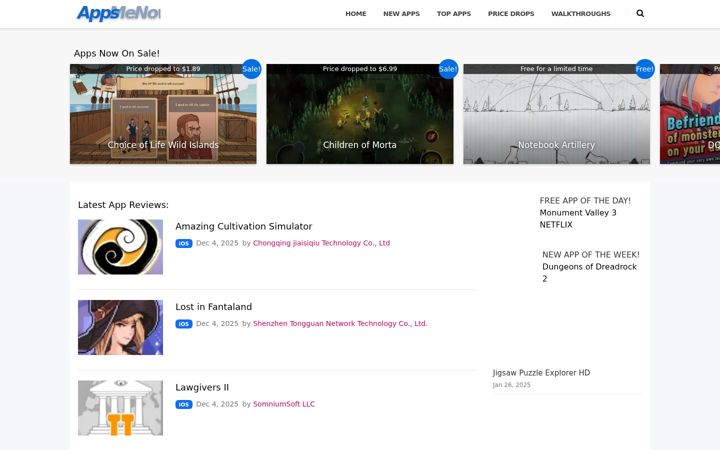 Screenshot of appsmenow.com