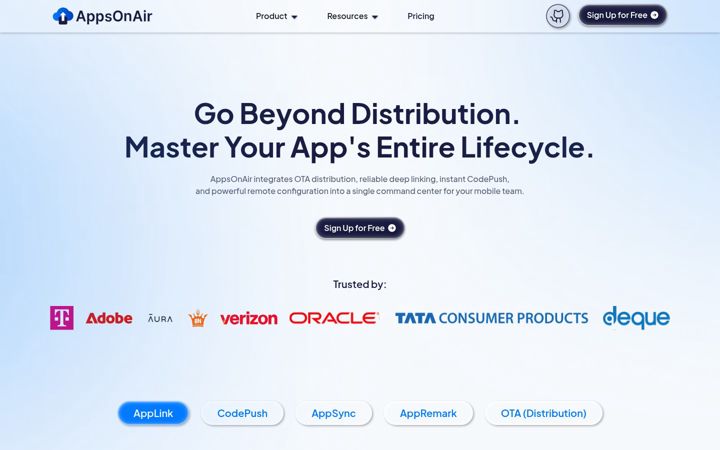 Screenshot of appsonair.com
