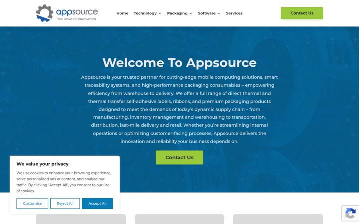 Ekrano kopija appsource.co.za