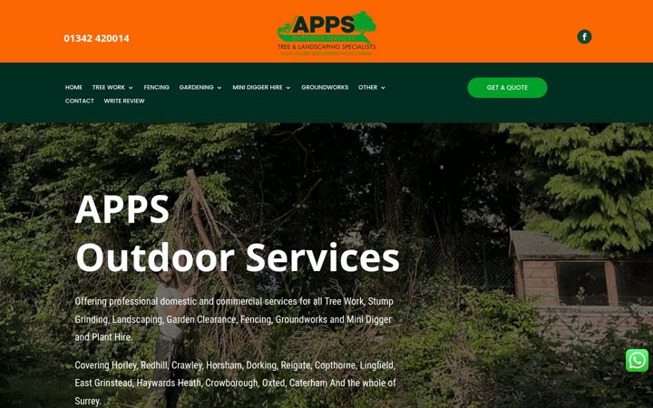 Zrzut ekranu appsoutdoorservices.co.uk