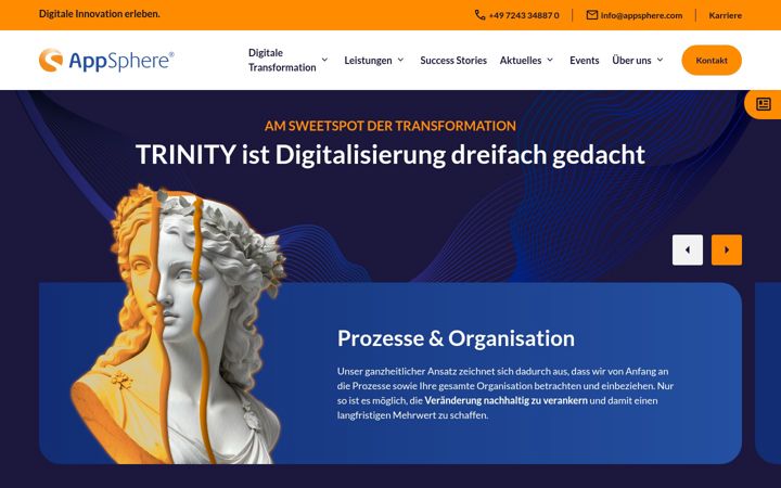 Screenshot von appsphere.com