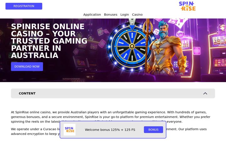 Screenshot of appspinrise.com