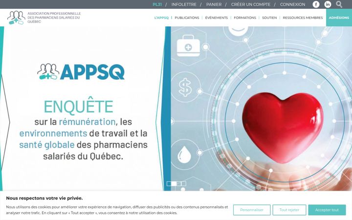 Screenshot of appsq.org