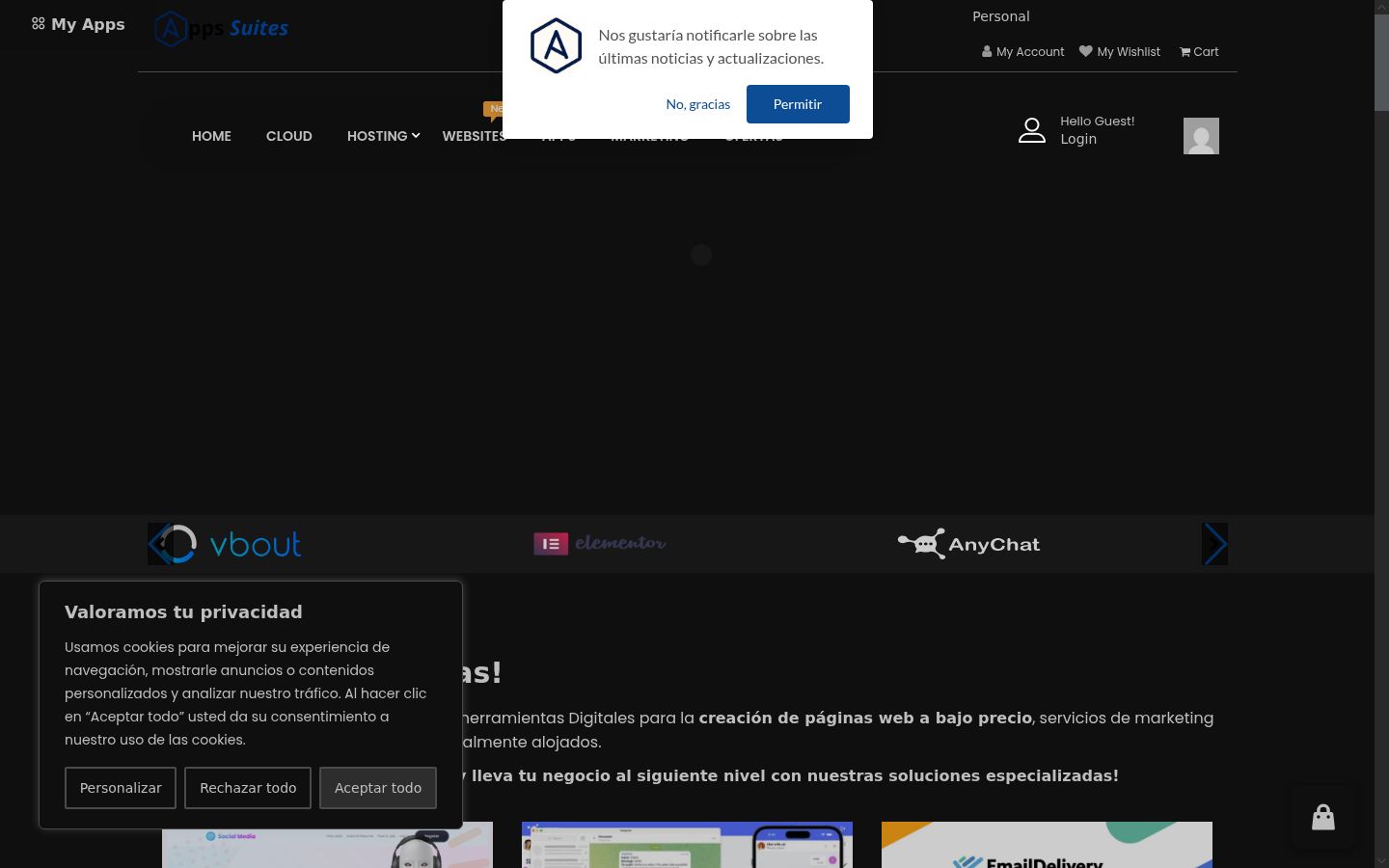 Screenshot of the consent banner shown before any interaction