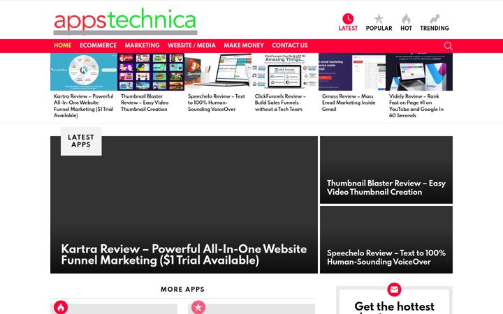 Screenshot stránky appstechnica.com