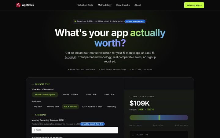 Screenshot of appstock.com