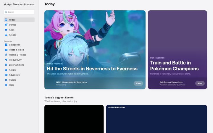 Screenshot stránky appstore.com