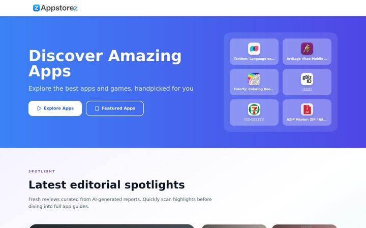 Screenshot of appstorez.com