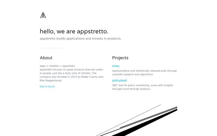 Screenshot of appstretto.com