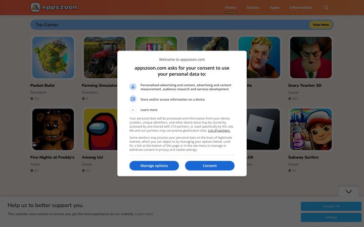 Screenshot of appszoon.com