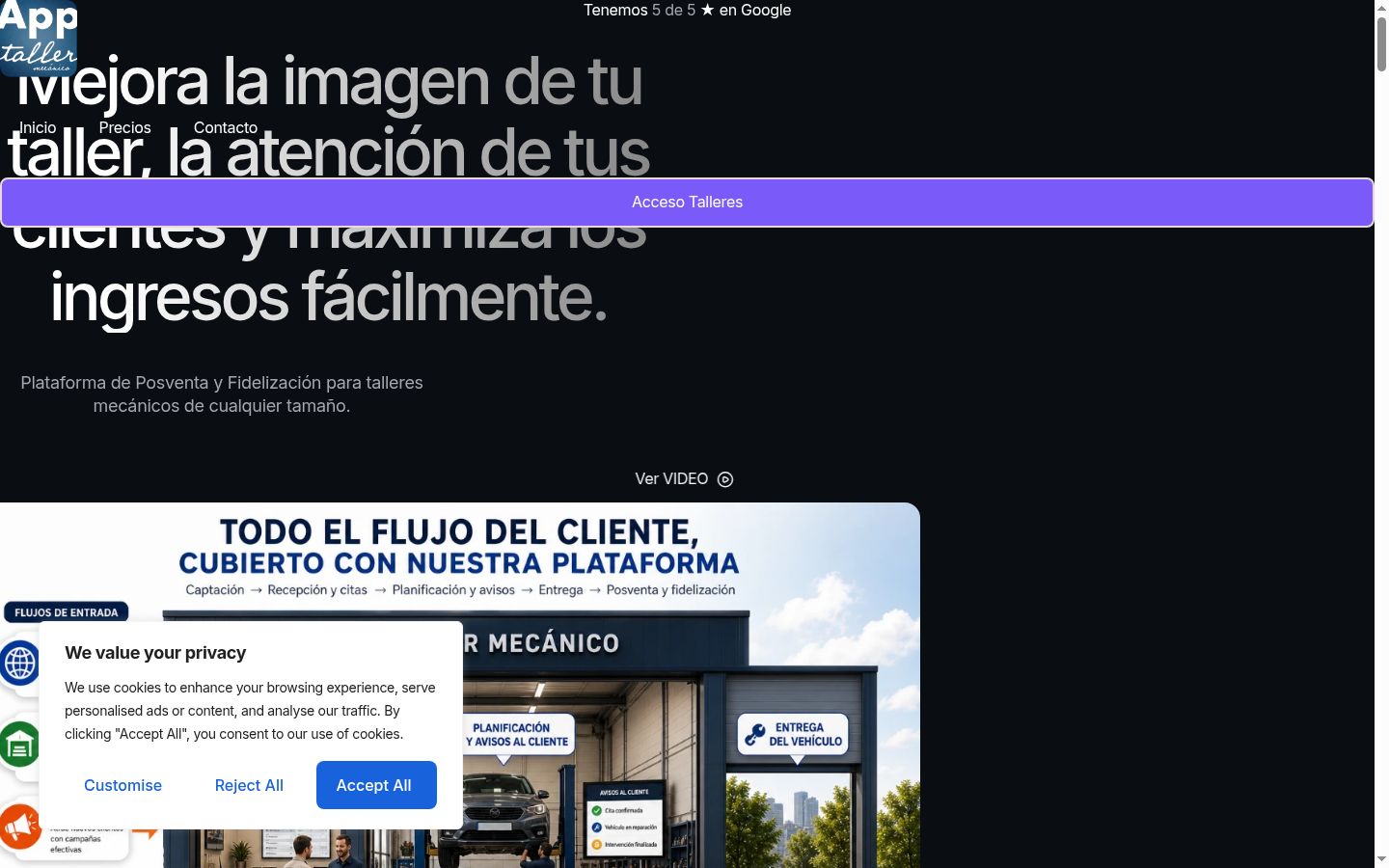 Screenshot of the consent banner shown before any interaction