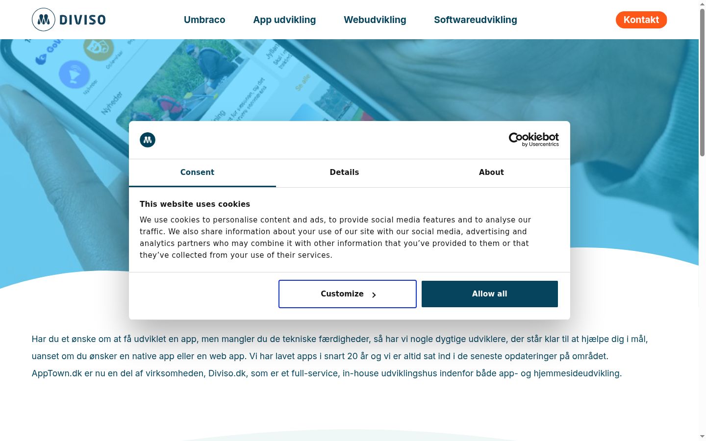 Screenshot tal-banner tal-kunsens muri qabel kwalunkwe interazzjoni