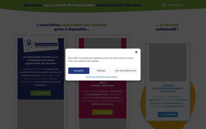 Snímek obrazovky appuisantedesflandres.fr