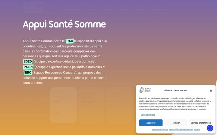 Screenshot ta' appuisantesomme.fr