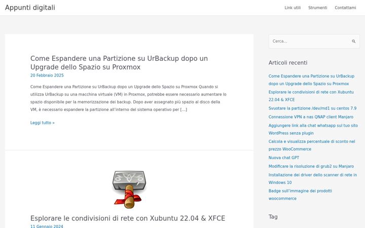 Screenshot ta' appuntidigitali.net