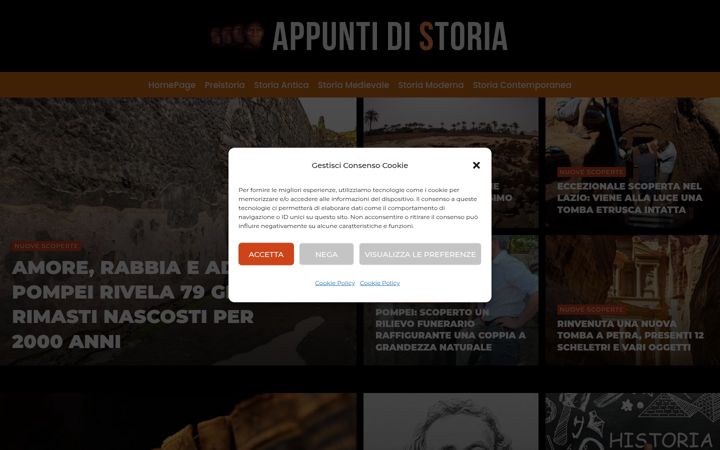 Screenshot ta' appuntidistoria.net
