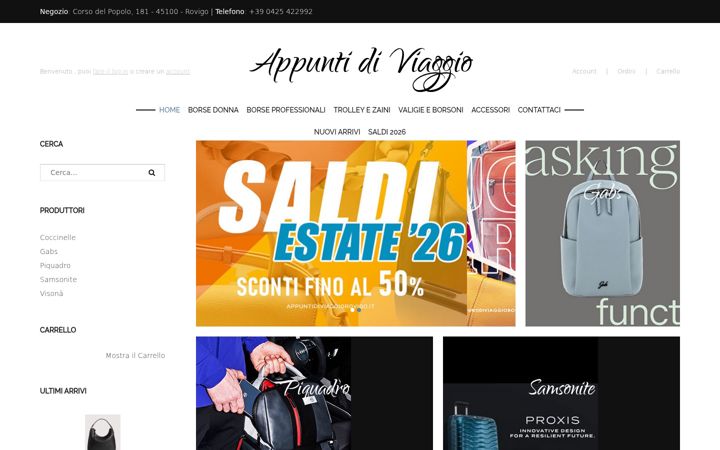 Screenshot of appuntidiviaggiorovigo.it