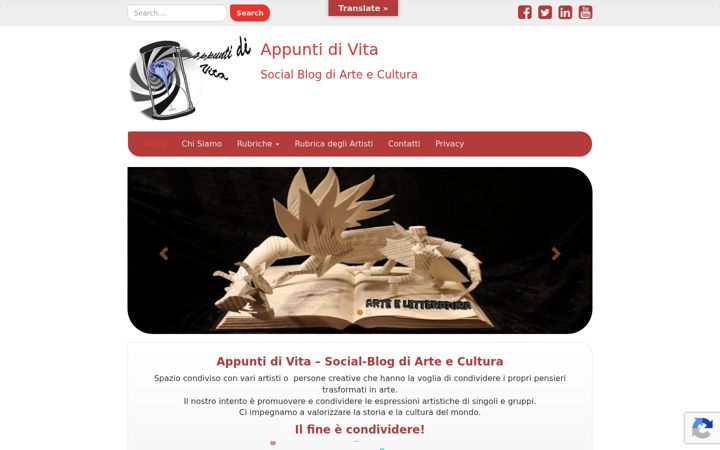 Screenshot of appuntidivita.eu