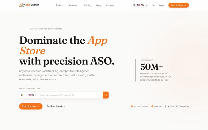 Screenshot ta' appvector.io