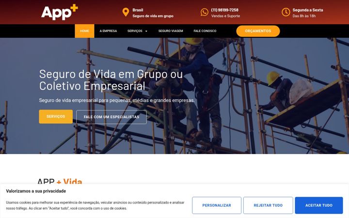 Screenshot of appvida.com.br