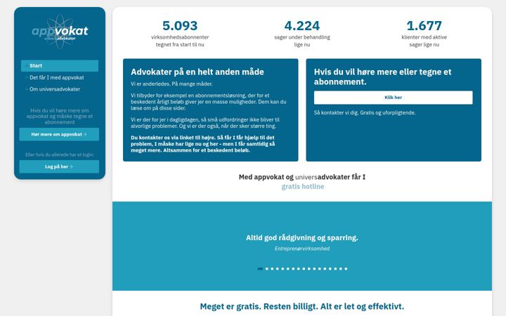 Capture d'écran de appvokat.dk