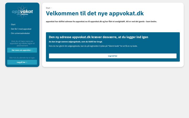 Screenshot of appvokat.nu