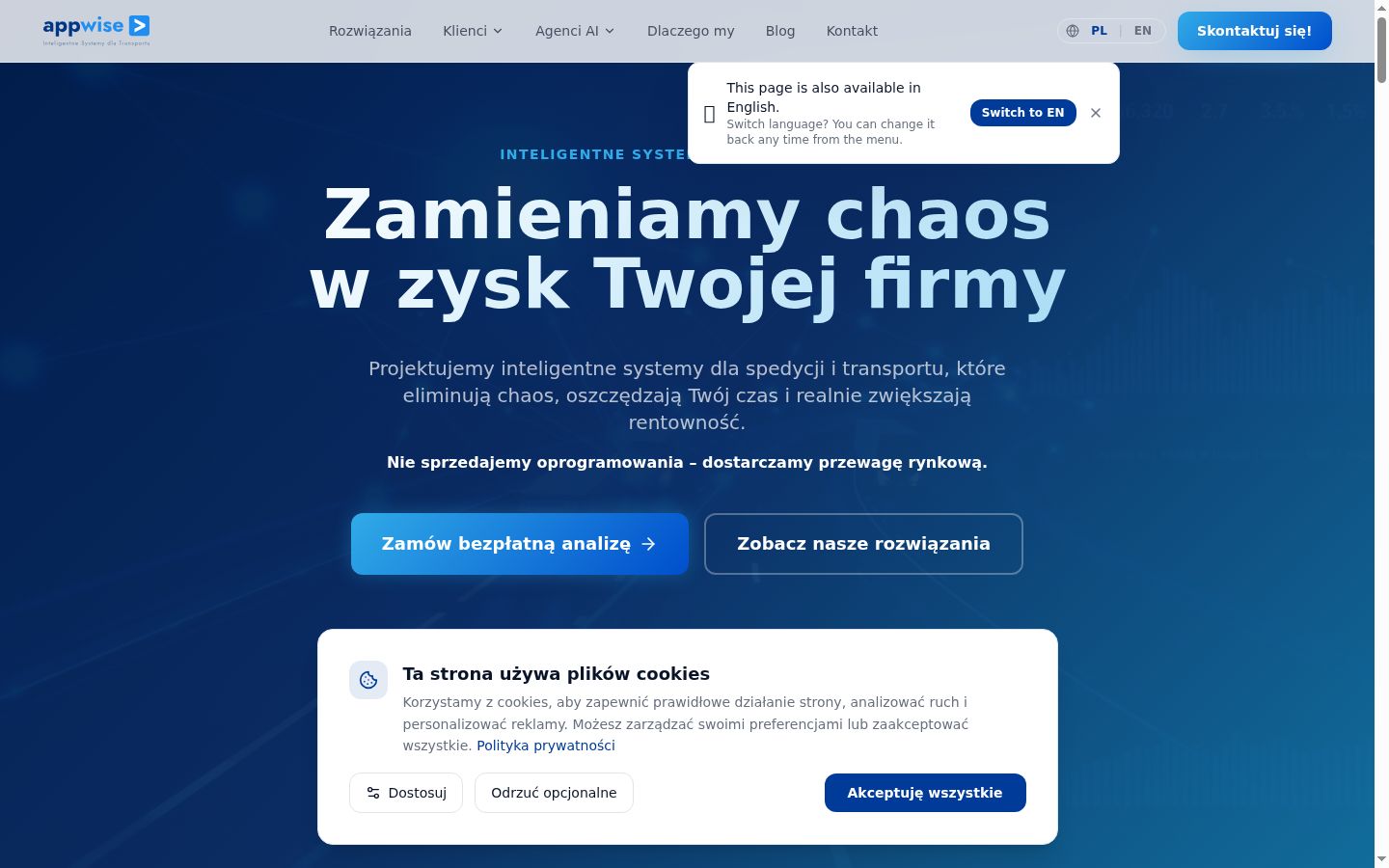 Ekrānuzņēmums ar piekrišanas baneri, kas tika rādīts pirms jebkādas mijiedarbības