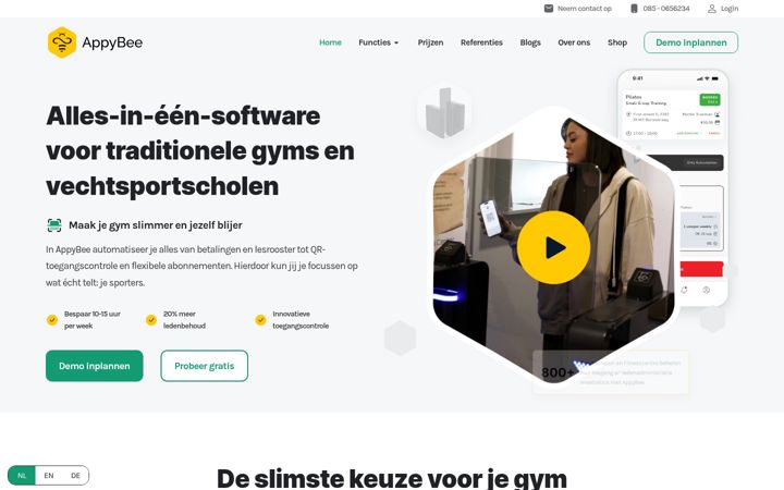 Screenshot of appybee.nl