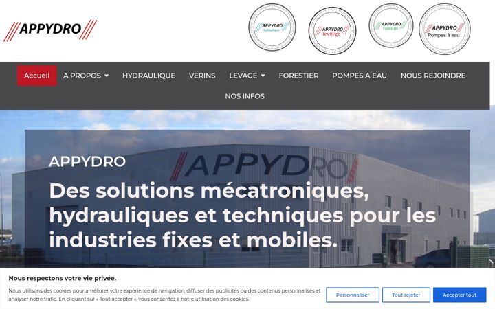 Screenshot of appydro.fr