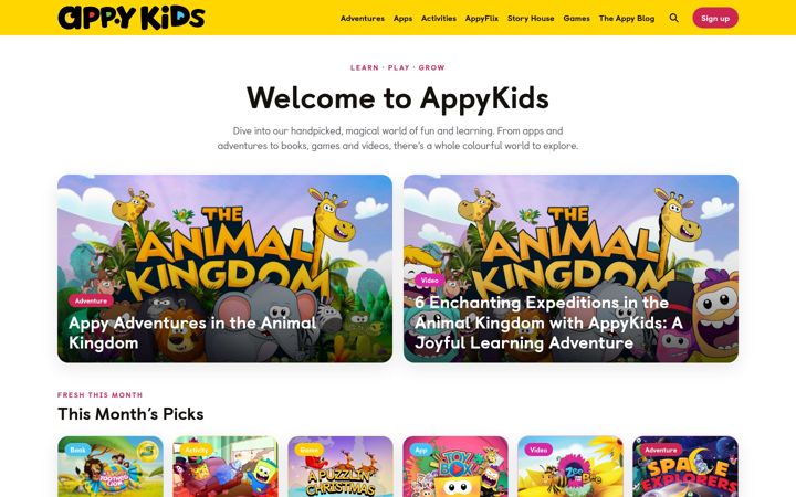 Screenshot of appykids.com