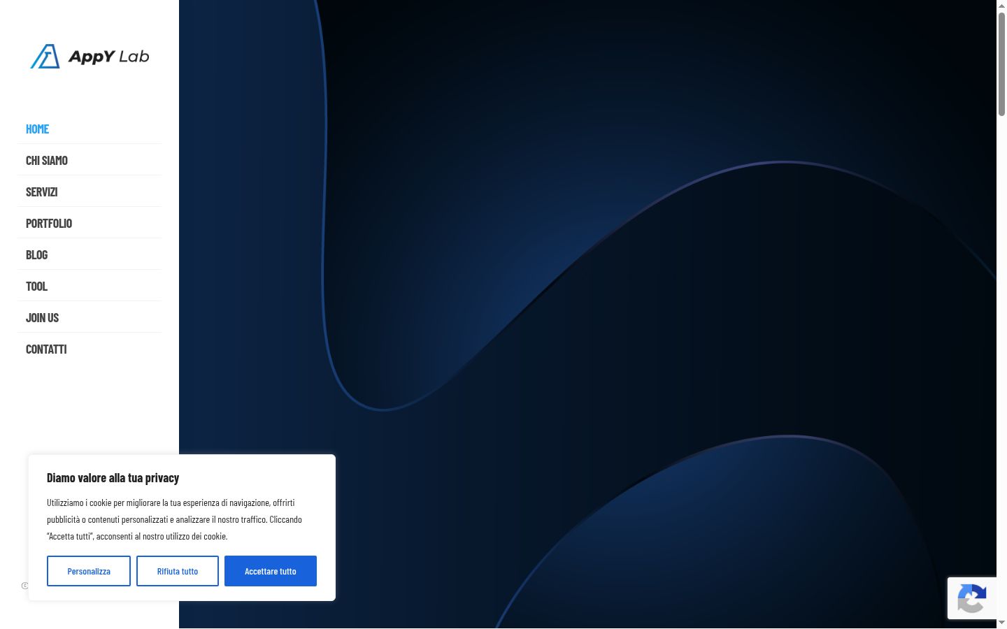 Captura de ecrã do banner de consentimento apresentado antes de qualquer interação